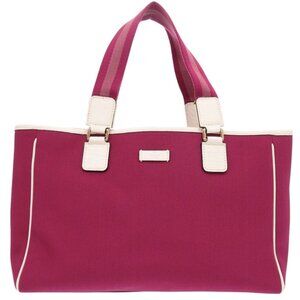 Gucci Canvas Wine Red Tote Bag 0689